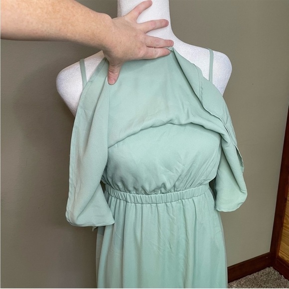 Show Me Your Mumu Caitlin Ruffle Maxi Dress in Dusty Mint Crisp Medium - Picture 7 of 13